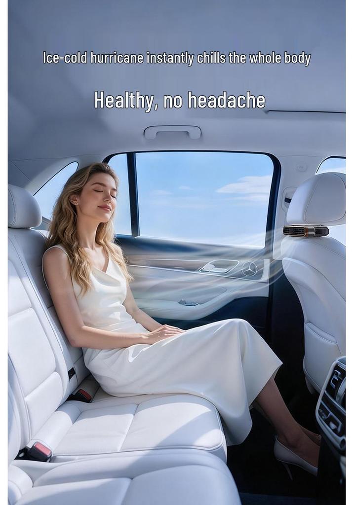 Car Seat Dual-Turbine USB Fan - Low-Noise New Car Aroma Gift