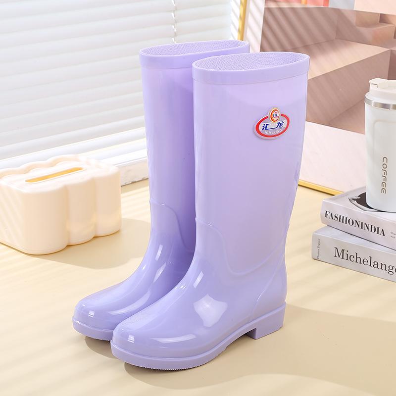 New high tube rain shoes thickened fashion women's wear waterproof shoes rain boots summer non-slip work wear-resistant water boots