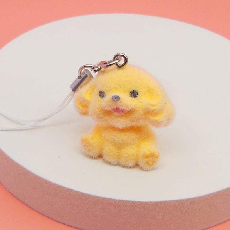 Flocking Resin Animal Keyring Adorable Compact Design Animal Keychain Decoration For Keys Backpacks Presents