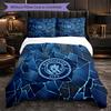 Set Lenzuola Manchester City Modello 3 Pezzi Morbida Copripiumino in Microfibra con Federe per Camera da Letto