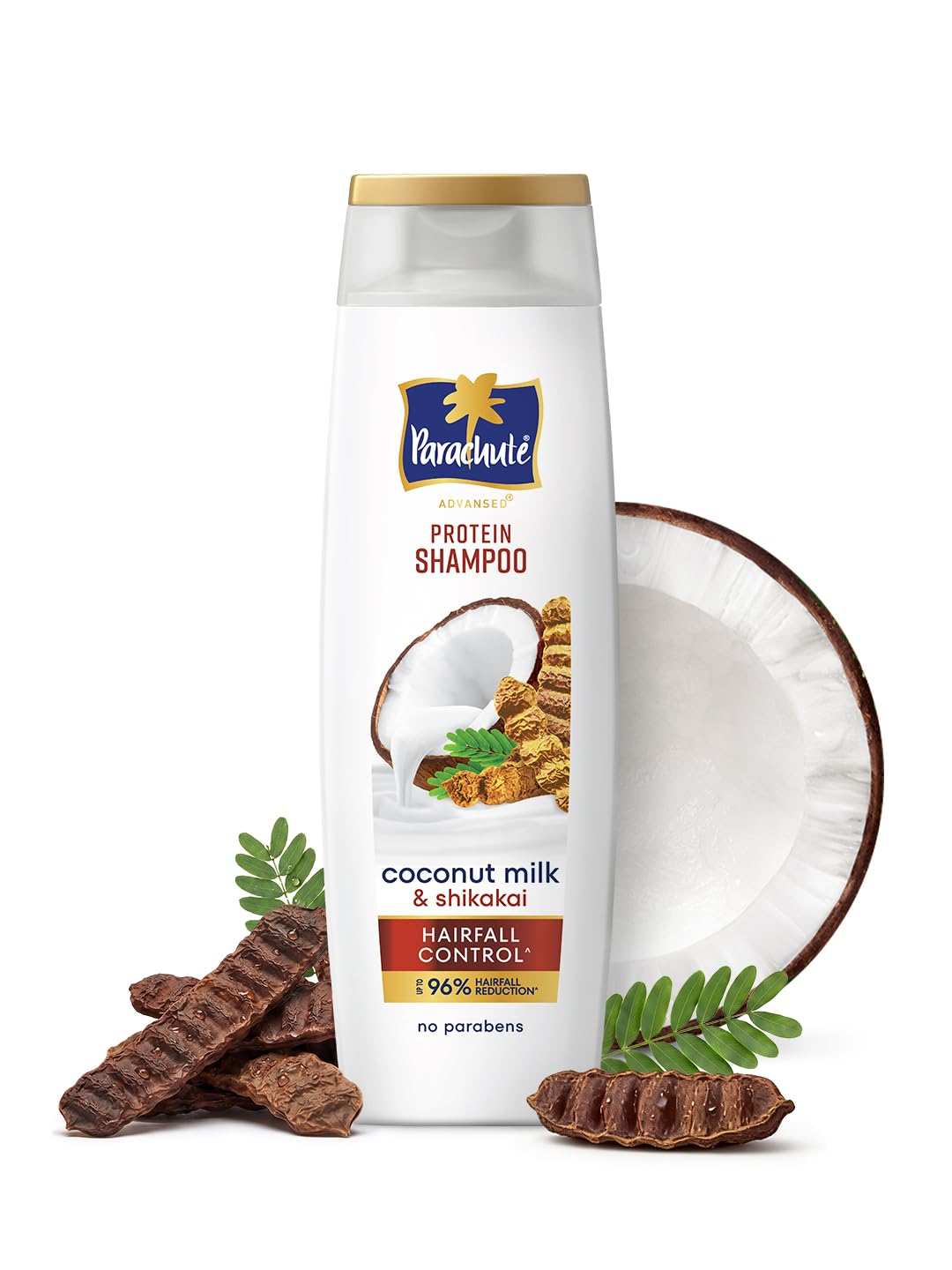 Parachute Advansed Protein Shampoo with Coconut Milk & Shikakai | Up to 96% Hair Fall Reduction & up to 23X Hair Fall Control | Protein Lock Techno