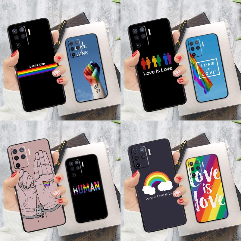LOVE IS LOVE LGBT GAY PRIDE Case For Oppo A15 A16 A17 A52 A72 A76 A96 A74 A94 A53 A54S A57S A58 A78 A98 A77 Phone Cover