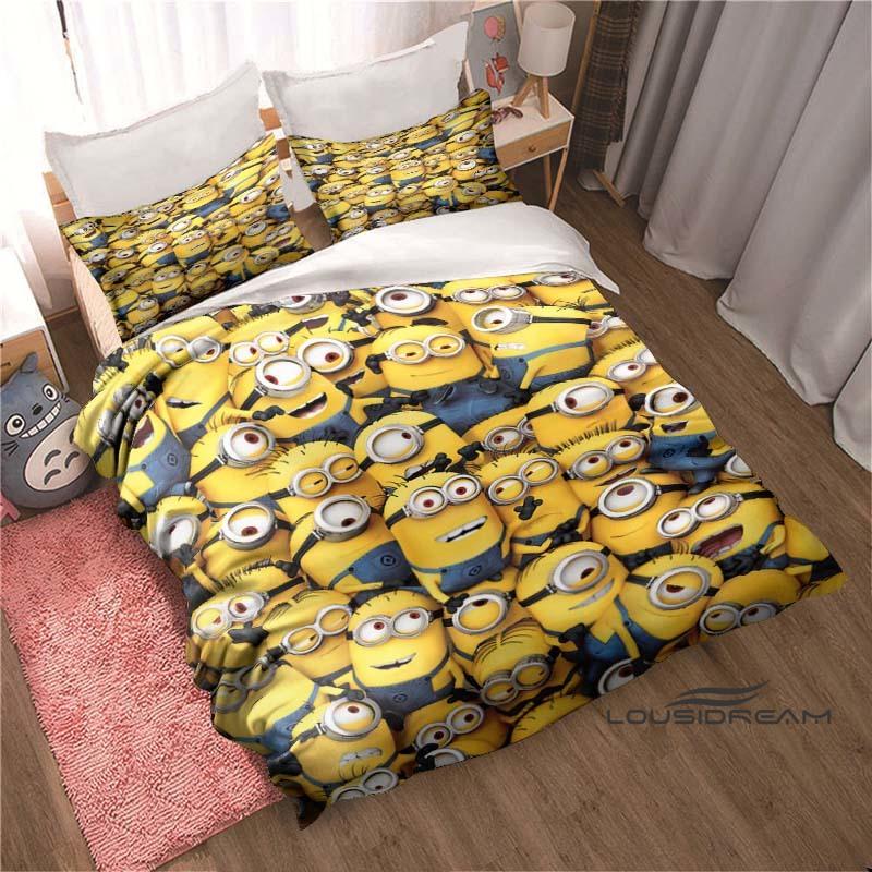 Cartoon (Despicable Me) Printed Bedding Set — Duvet Cover & Pillowcase Set — A Deluxe Gift for Teens, Girls, and Boys