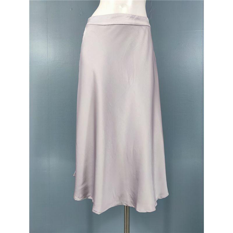 French Style High Waist Slimming Skirt Women's Acetate Smooth Satin Sheath Mermaid Dress 2024 Spring and Summer Drape Skirt