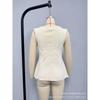 Women S Fashion Sleeveless Vest With Gold Buttons Casual Style