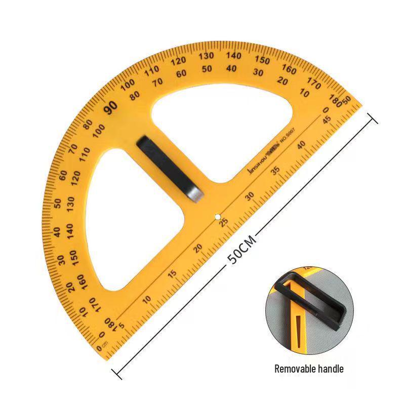 Golden Snub-nosed Monkey Teaching Aid Set: Large Plastic Protractor, Ruler, Compass with Handle