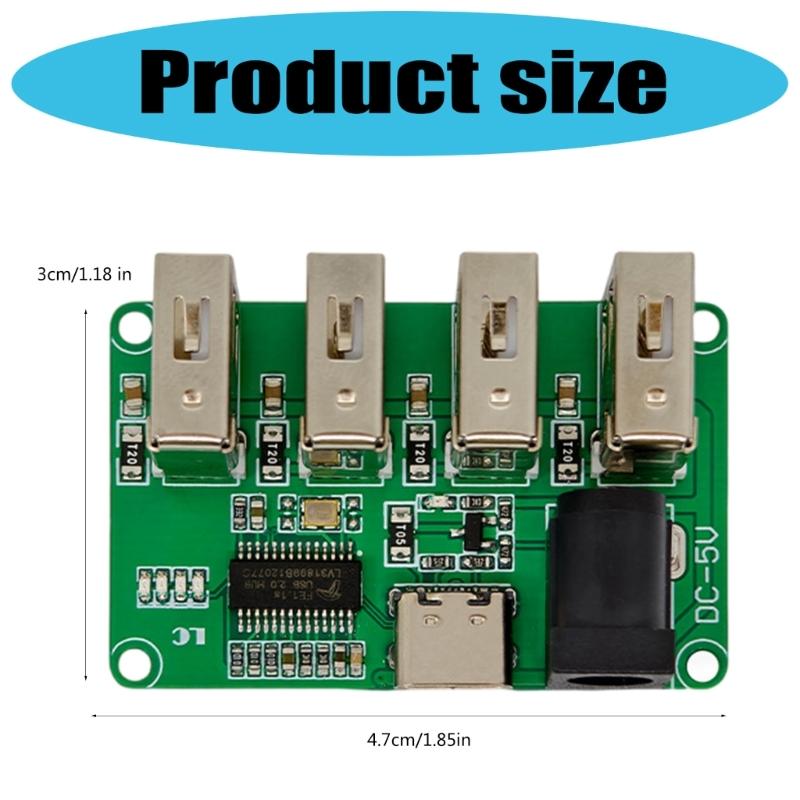 USB2.0 Splitter 4 in 1 USB C Splitter USB2.0 Splitter Adapter USB Extender Docking Station Module for PC Keyboards