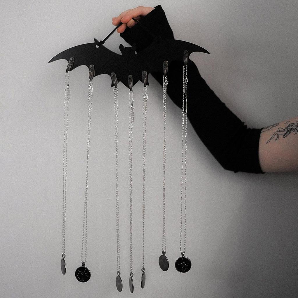 Holzfledermaus Wandhaken Wanddekoration im Gothic-Stil Organizer Fledermaus Schlüsselhalter zur Wandmontage für Feiertagsdekoration Schrank Badezimmer
