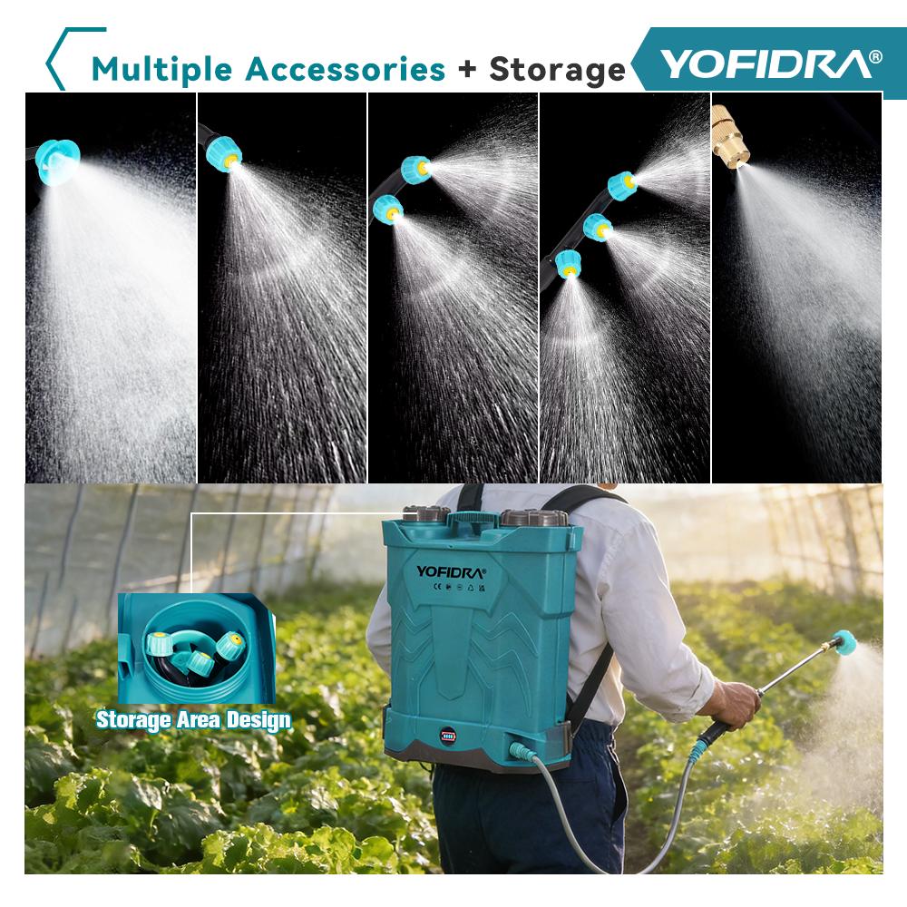 Yofidra Spruzzatore Elettrico 20L Alta Capacità Zaino Spruzzatore per Prato e Giardino Strumenti Elettrici Per Batteria Makita 21V Pin