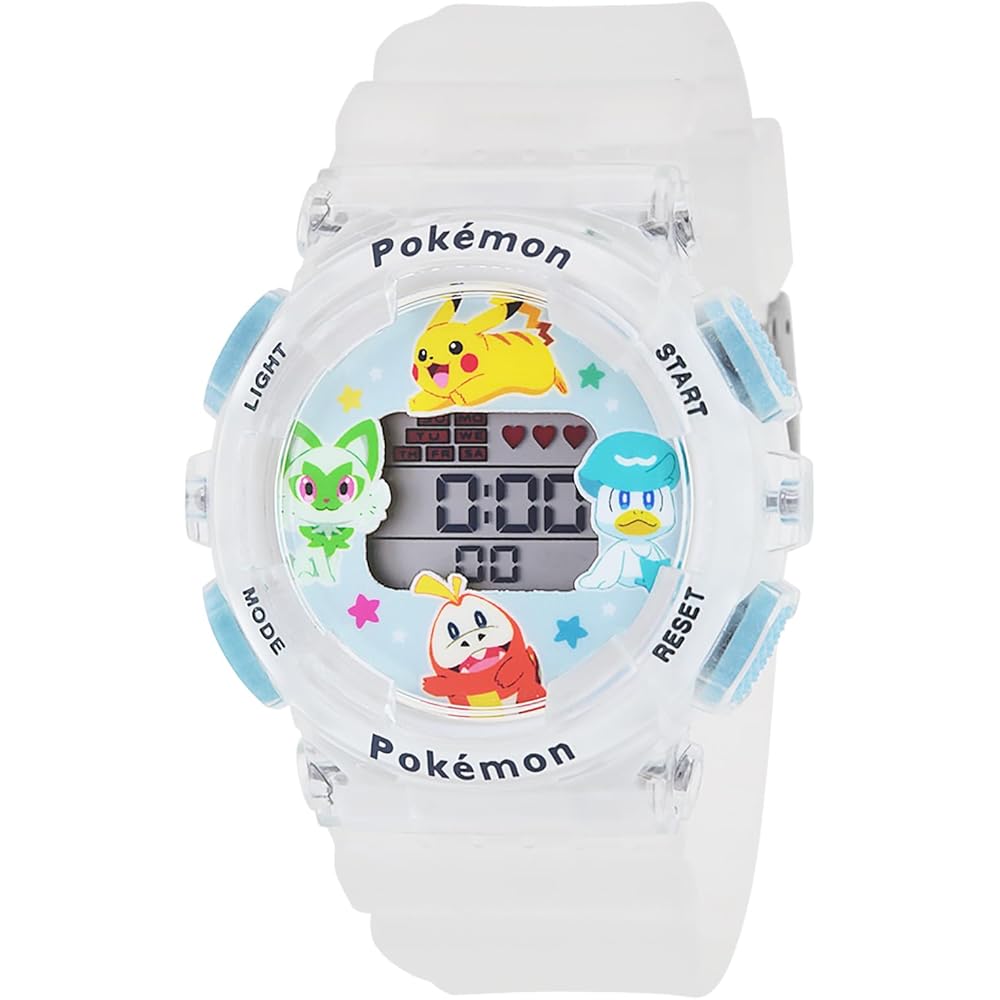 Sun Flame J-AXIS Digital Watch with EL Backlight, Calendar, Stopwatch for Kids Unisex Clear
