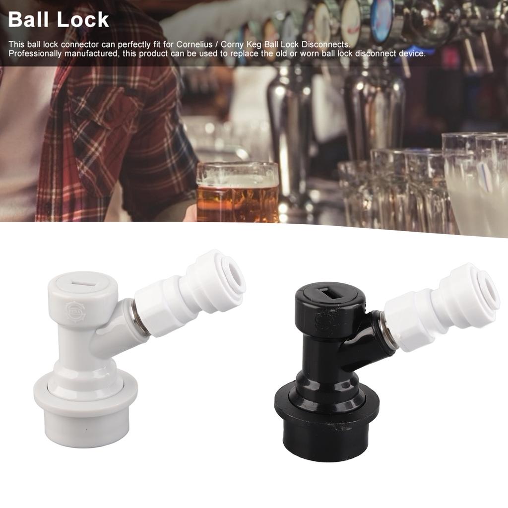 2Pcs Home Brewing Ball Lock Keg Connector + 8mm‑1 4in FFL Quick Push‑Fit Connector