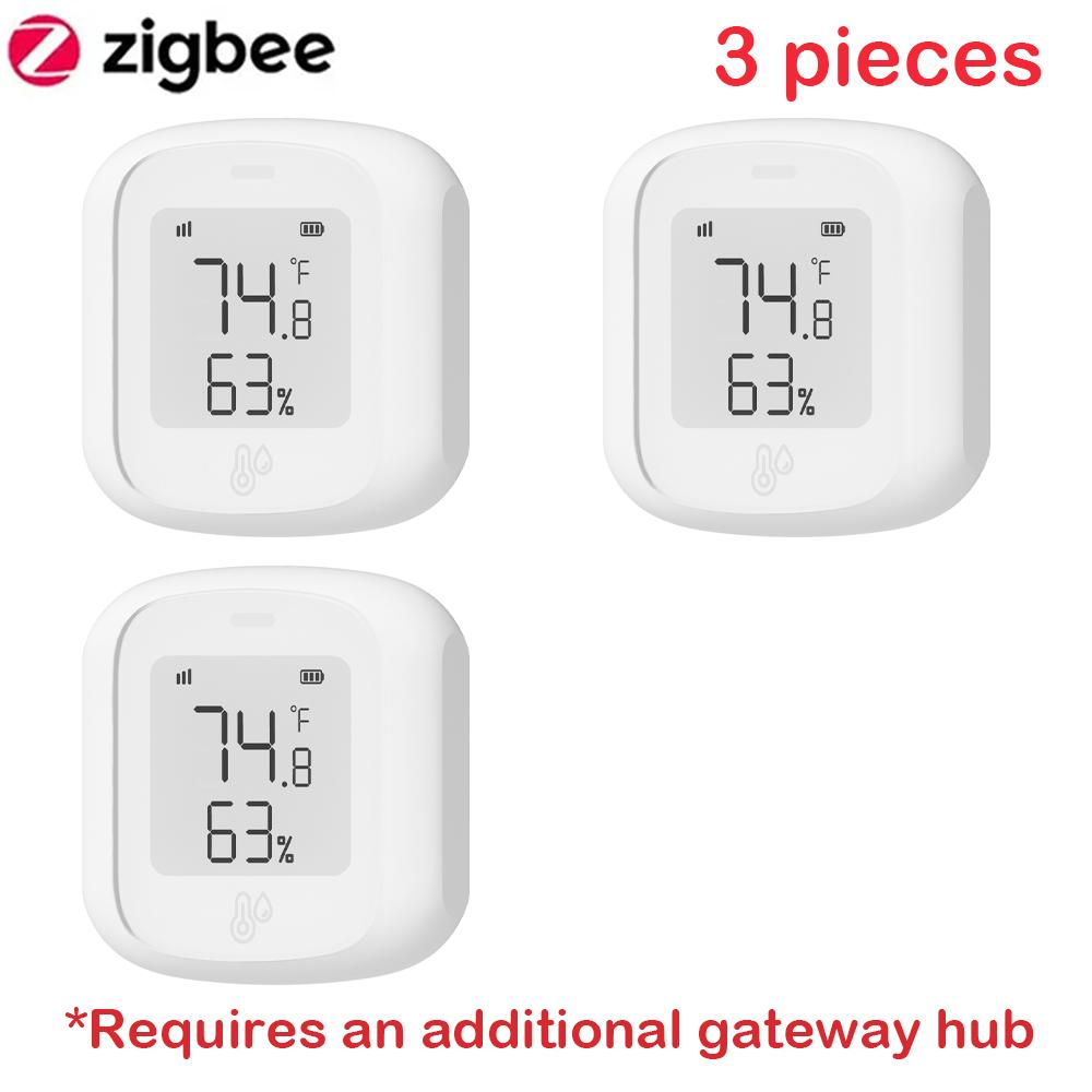 ZigBee / WIFI Temperature  Humidity Sensor For Tuya LED Screen  Smart Linkage Thermo-hygrome Voice Control For Google Home Alexa