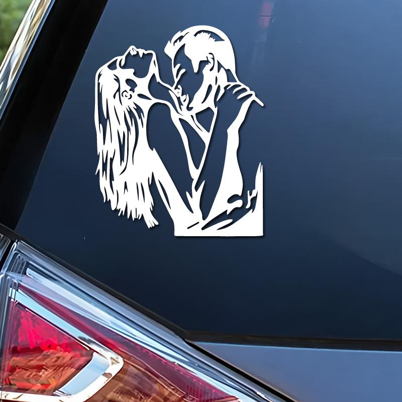 Romantic Kiss Silhouette, Kiss At Midnight, Imported PVC Work, Depicting a Couple Kissing, Suitable for Valentine's Day Decals