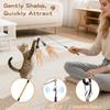 Feather Teaser Cat Toy Flying Feather Cat Catcher with Extra Long 34.5" Wand and Small Bell Fun Exerciser Playing Toy for Kitten