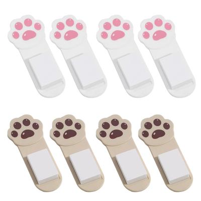 4PCS Cute Cats Paws Toilet Lid Lifter Handle With Adhesive & Block For Sanitary Without Touch Operations In Bathroom