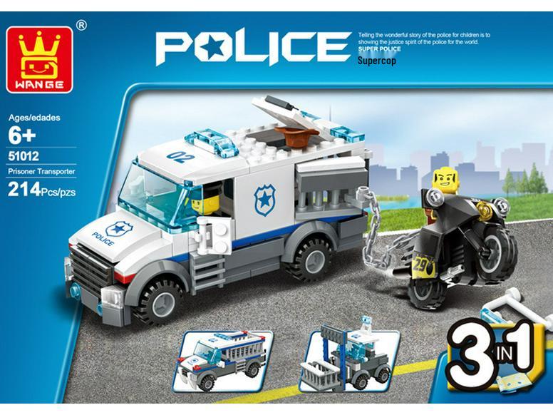 Wange City Police Airplane Building Blocks - Parent-Child Interactive Toy