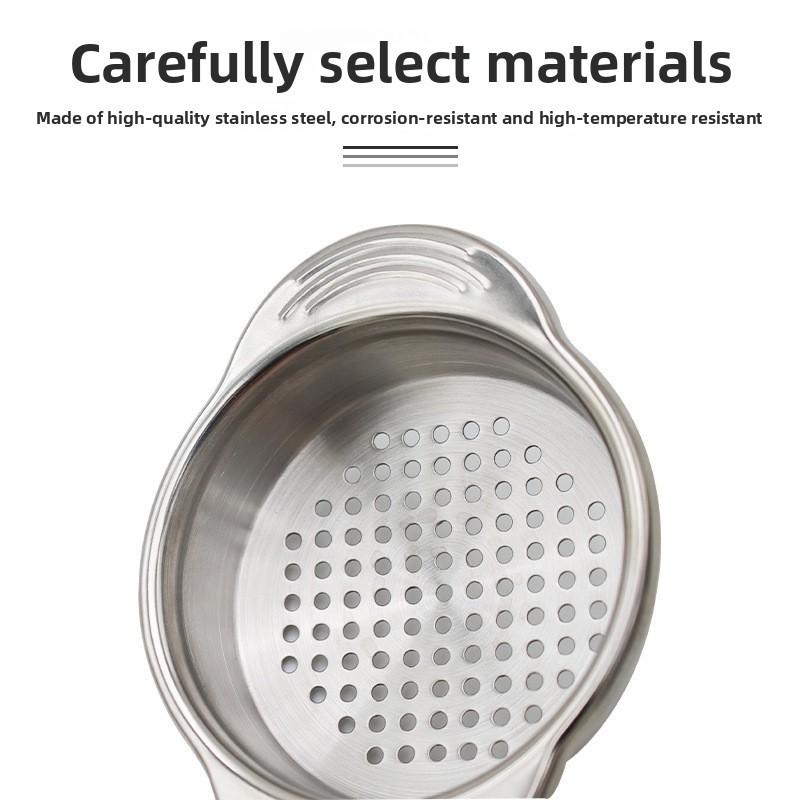 Stainless Steel Mini Draining Basket With Dual Handles For Kitchen Food Prep And Oil Drainage