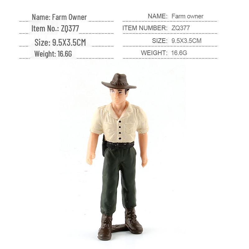 Cross-Border Farm Scene Worker Doll: Female Farmer with Shovel Ornament for Model Landscaping