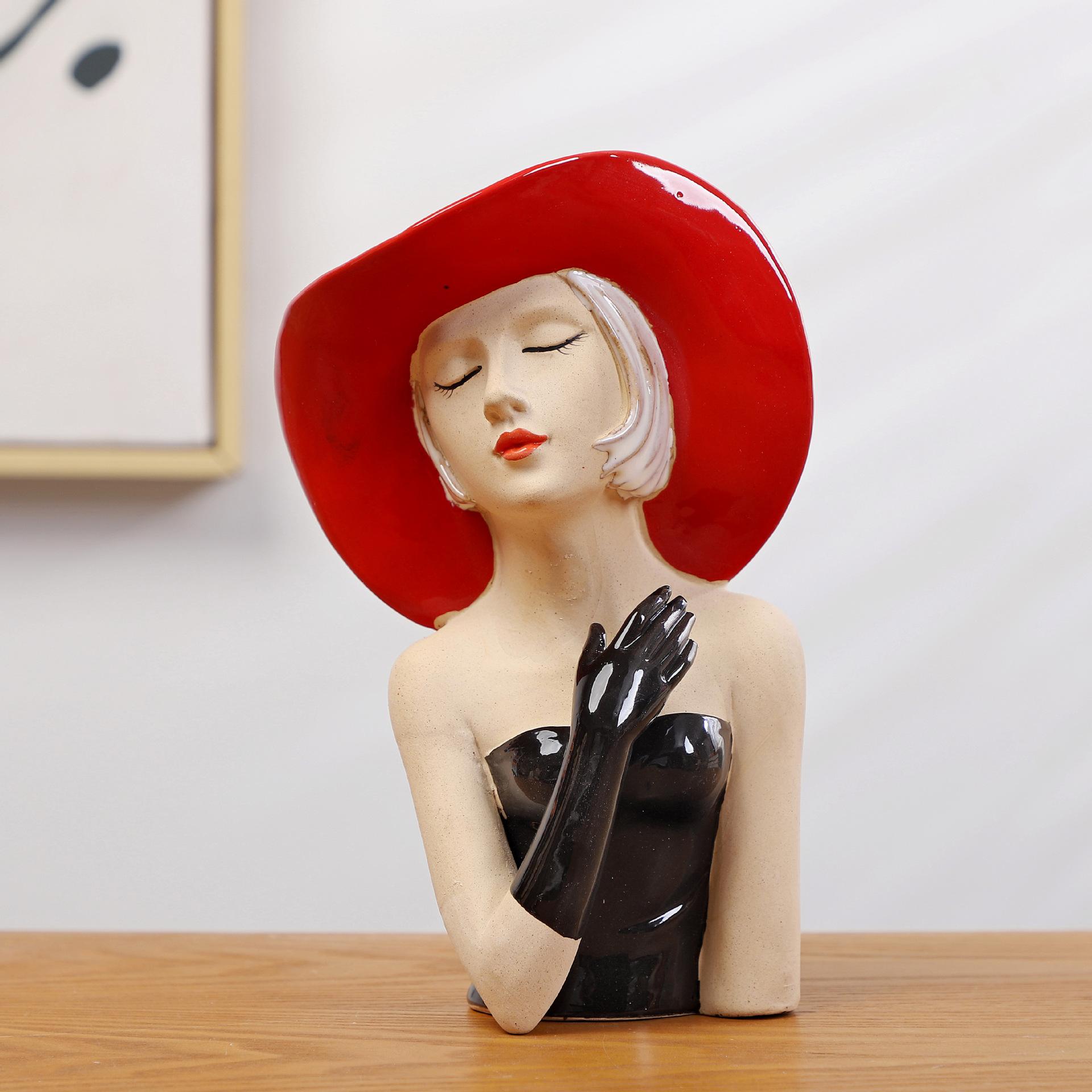 

Креативная девушка, фигурка, украшения, ваза, роскошная ваза для украшения дома, цветок, вставленный в тумбу под телевизор, настольное мягкое украшение