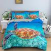 3D Print Red Blue Black Shark Whale Duvet Cover with Pillow Cover High Quality Soft Comforter Cover Bedding 100% Bamboo Fiber