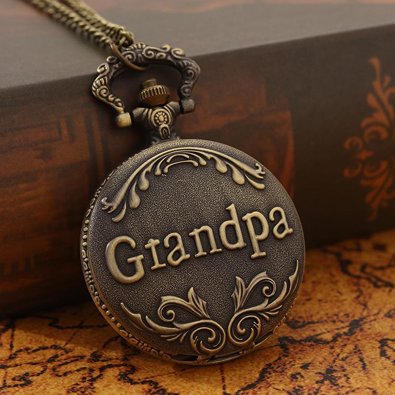 Pánské hodinky Starožitné kapesní hodinky Děda Vintage Quartz Bronz Punk Náhrdelník Přívěsek Hodinky ze slitiny Umělecká kolekce Dárky