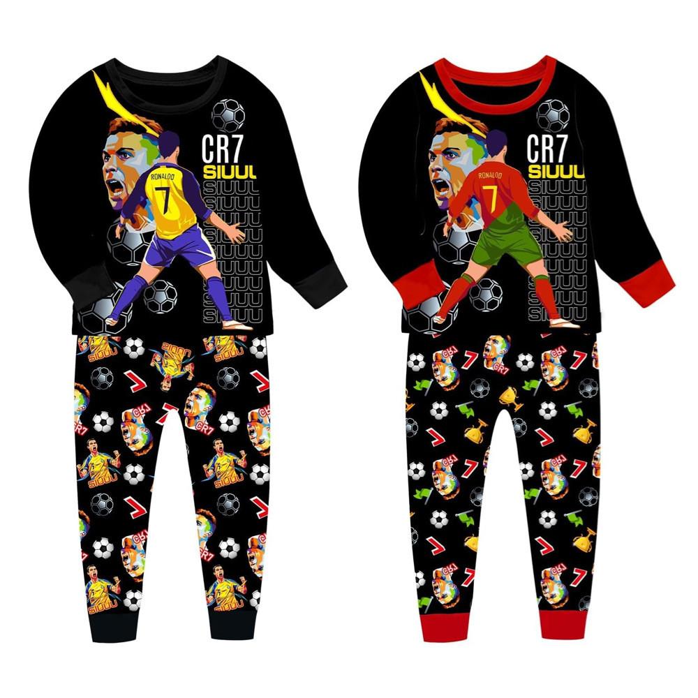 Cr7 Pattern Kids Pajama Set With Soft Fabric Cartoon Pattern For Boys And Girls