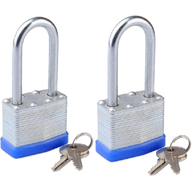 

Ламинированный стальной навесной замок с одинаковыми ключами 1-9/16 дюйма(40мм) с Закаленным Дужковым Цилиндровым Навесным Замком с 2 Стальными Ключами 2 шт. 40mm 2 pack Long Shackle