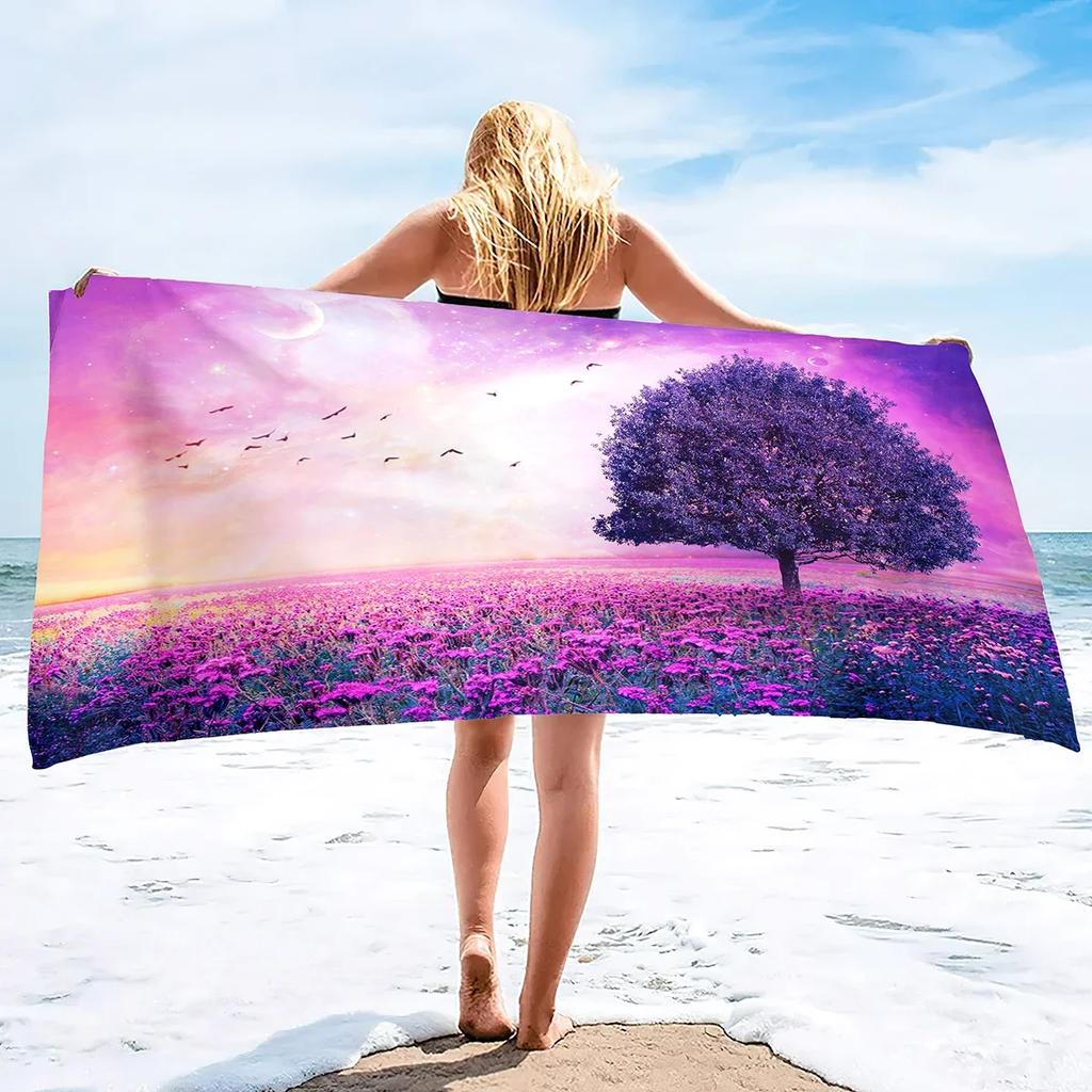 Mikrofaser Pool Sanddicht Strandtuch Decke Schnell Schnelltrocknend Sandfrei Dicht Außen Reise Schwimmen Mikrofaser Landschaft Geschenk