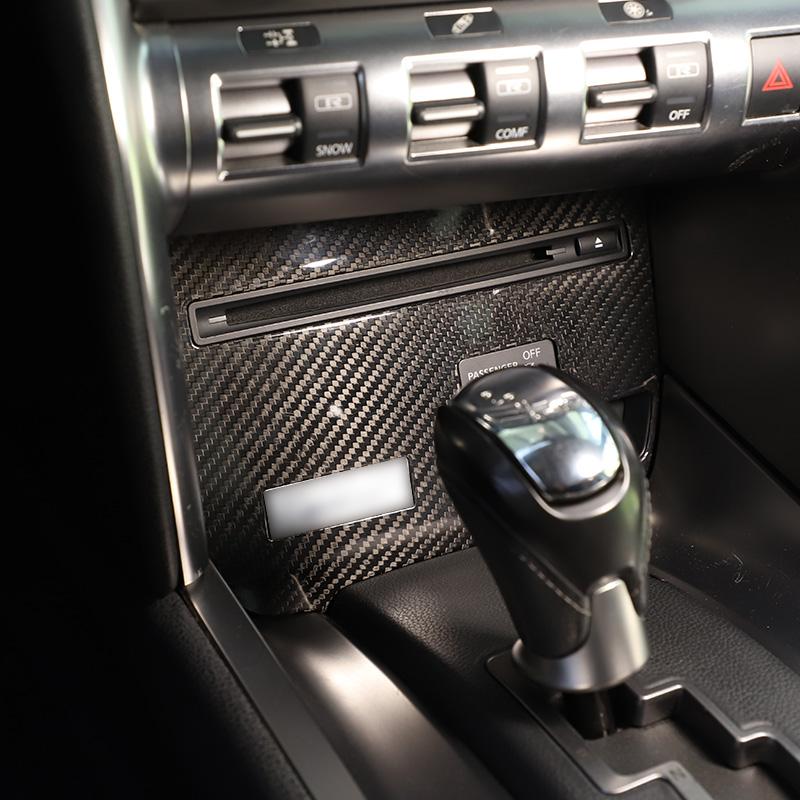 For Nissan GTR R35 2008-2016 Real Carbon Fiber Interior Paste Central Control CD Multimedia Panel Decorate Frame Car Accessories