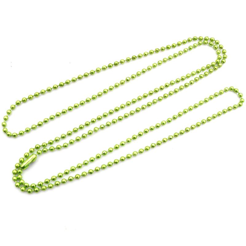 

5pcs 1.5 2.0 2.4mm Length 65cm Gold Bronze Silver Colors Plated Ball Beads Chain Necklace Bead Connector For Charms Base Tray 1.5 mm яблочный зеленый