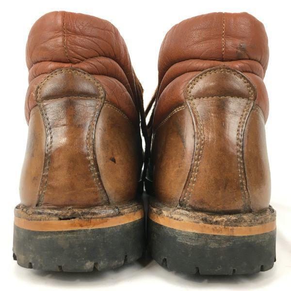 80.-90. léta Vintage Kožené Turistické/Trekkingové Boty s Vibramovou Podrážkou Velikost 25.0-25.5-26.0 Hnědé(POUŽITÝ)