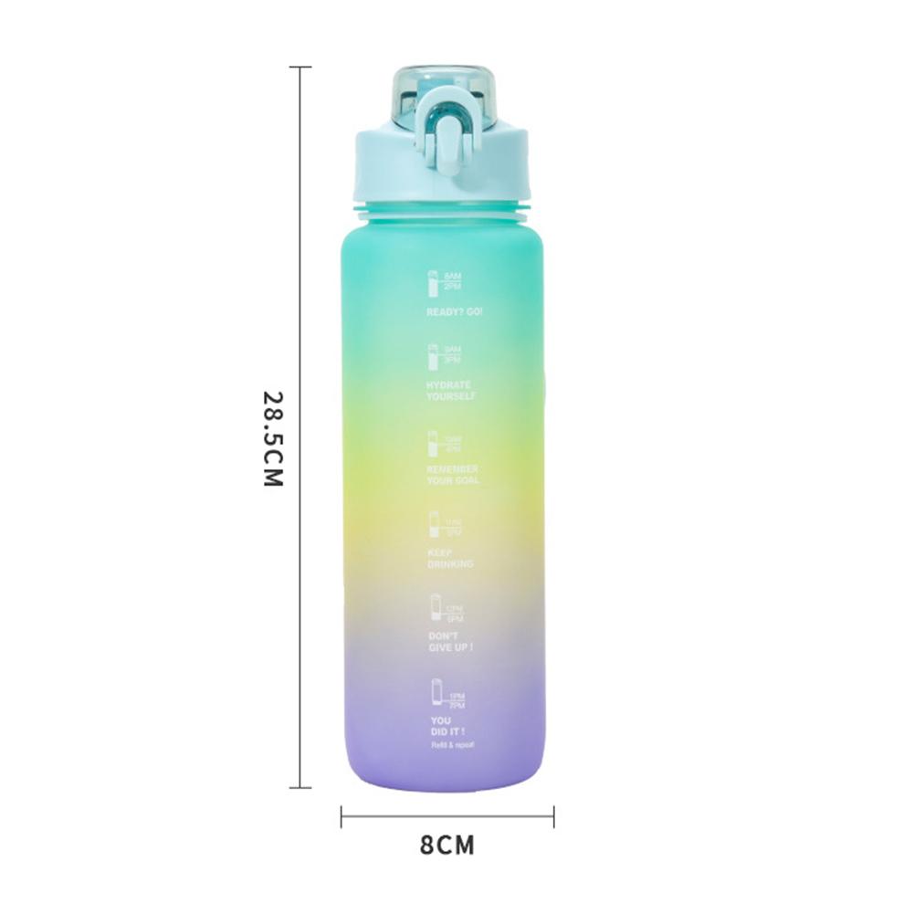 1000ml Gradient Color Water Bottle Large Capacity Gym Sports Bottle for Travel