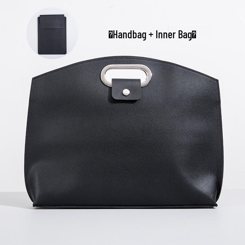 Large Capacity A4 Leather File Bag - Multifunctional Business Office Folder