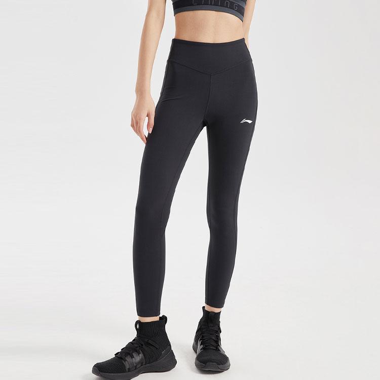 Li Ning Training Series Elastic Sports Yoga Fitness Pants Women Pants Black AULR004-1