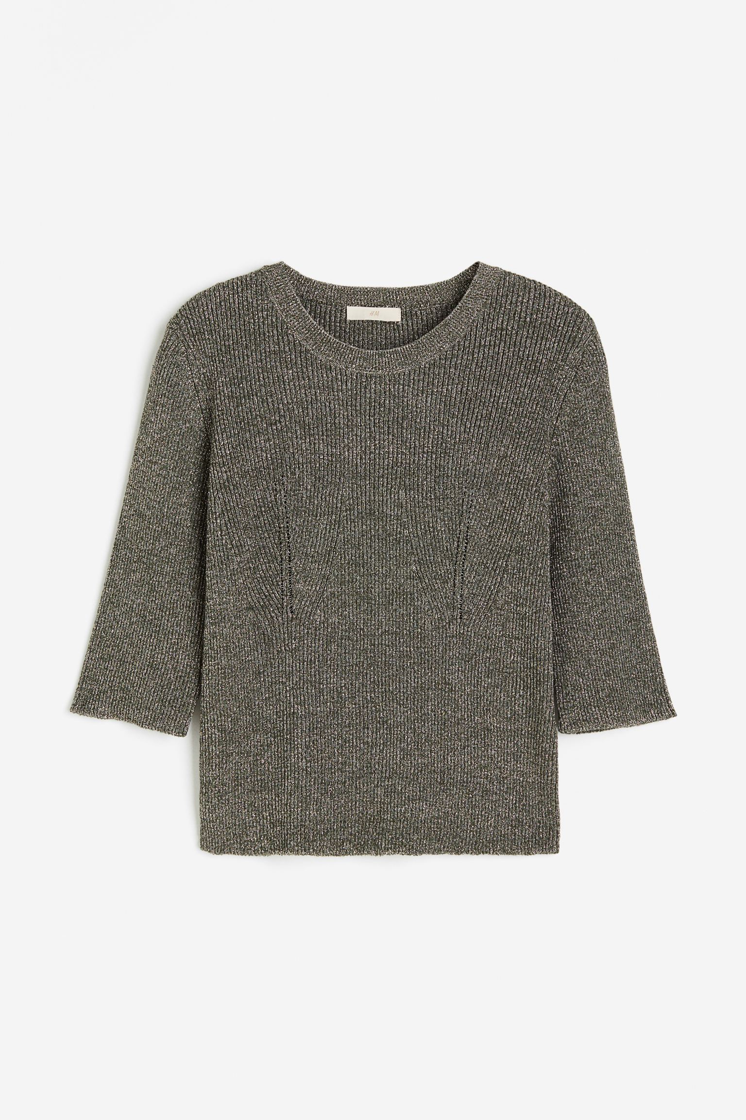 

Блестящий топ вязки в рубчик