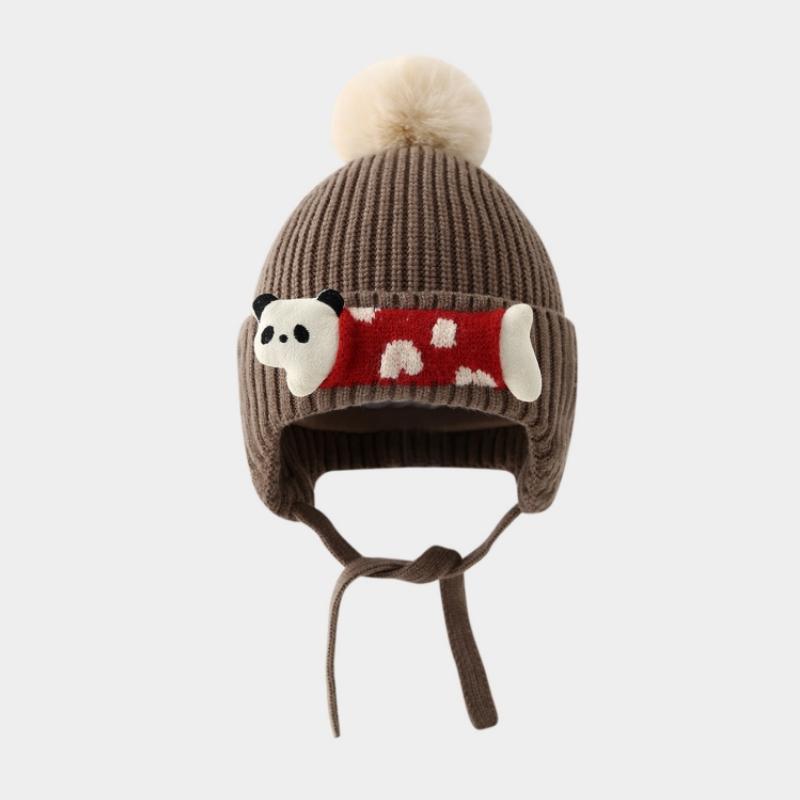 Dziecięca Zagęszczona Dzianinowa Czapka Zimowa Ciepła Z Ochroną Uszu Nakrycie Głowy Dziewczęca Kreskówkowa Wiatroodporna Dzianinowa Ciepła Miękka Czapka Dziecięca