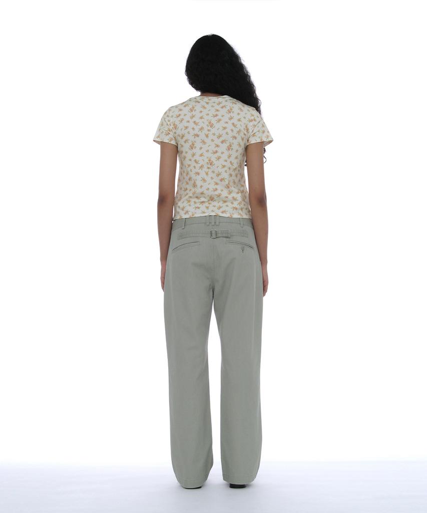 PARTIMENTO WOMEN Floral Printed Short Sleeve Tee_Cream