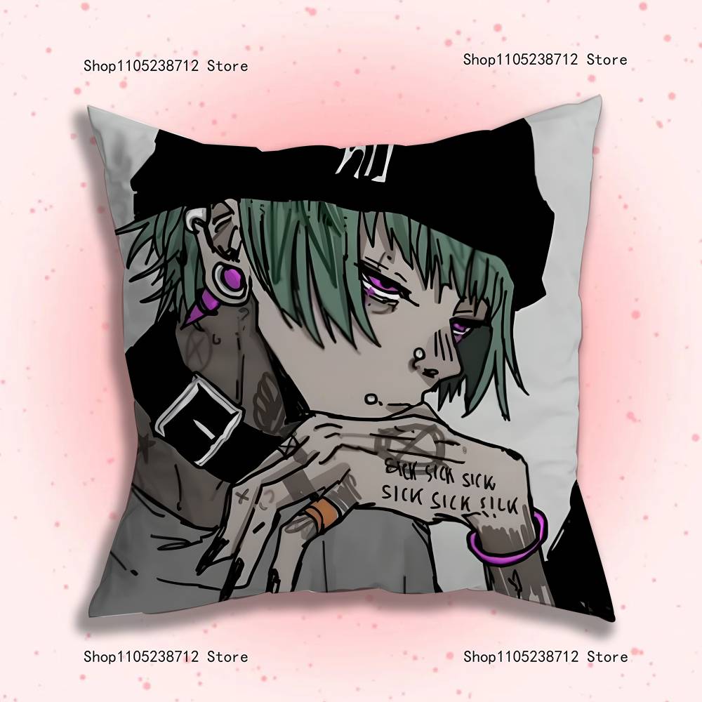 Emo Subculture Art Pillowcase Pillowslip Cushion Plush Boys Girls Cartoon Anime Kawaii Decoration Kids Birthday Cute Gifts