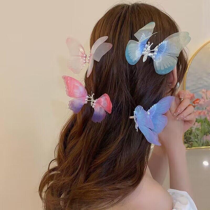 2023 Vintage Kid Butterfly Hairpins Beach Geometric Hair Clips Barrettes Side Clip For Girl Cute Hair Accessories Headdress Gift
