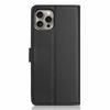 For iPhone 15 Pro Max Wallet Case with Strap/Multiple Card Slots Solid Color Leather Stand Phone Cover