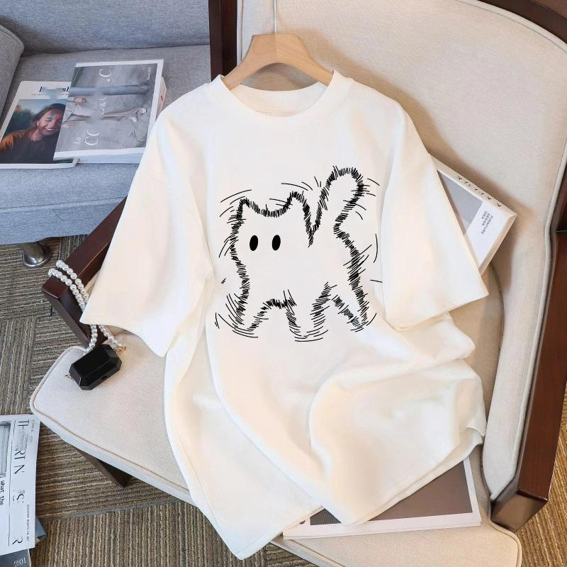 Summer Kids Adult Fashion Print Short Sleeve T-Shirt Outdoor Casual O-Neck Oversized Women's Tees Top Girl Clothing