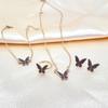 Chic Butterfly Pendant Necklace Bracelet Ring Earrings Set for Fashion Forward Women Looking To Enhances Their Outfits