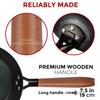 YOSUKATA 10 1/4-inch Carbon Steel Frying Pan ? Non-Toxic Pre-Seasoned Skillet with Removable Wooden Handle ? Coating-Free Wok-Style Pan for Gas, Induc