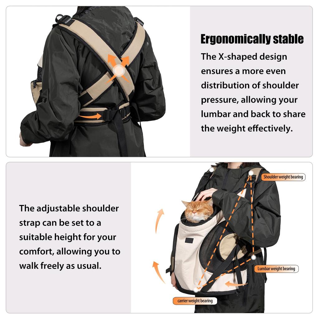 Breathable Adjustable Chest Carrier For Dogs Cats Secure Front-Facing Pet Backpack With Strap For Daily Adventures Outdoor Cats Backpack