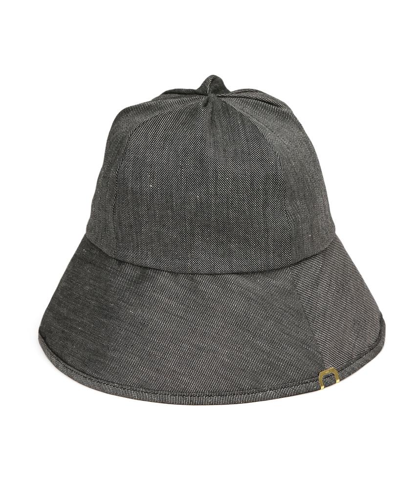 Eondeokeonteulolseutyudio Strap Bucket Hat / Linen Tw / B Black