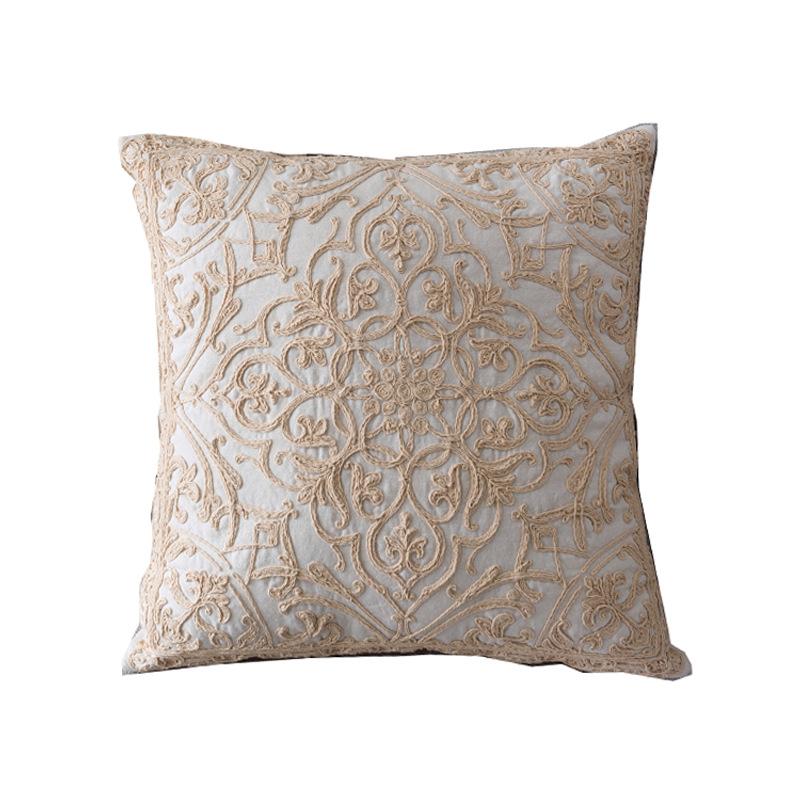 50x50cm Flower Embroidered High Quality Pillowcase Sofa Chair Seat Living Room Cushion Cover Home Decoration
