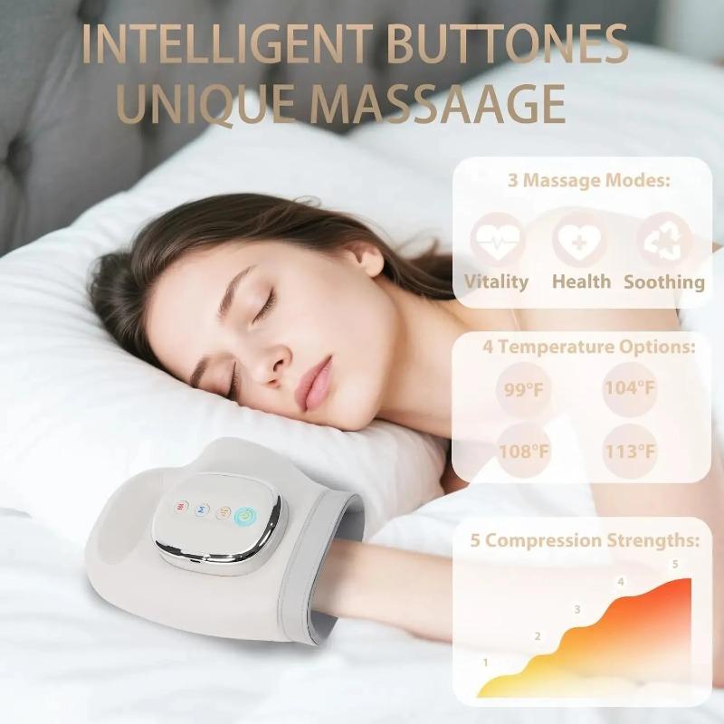 2026 New Gift Hand Massager with Heat and Airbag Compression Carpal Tunnel Wrist Finger Kneading Massage Device Electric Vibration Gloves