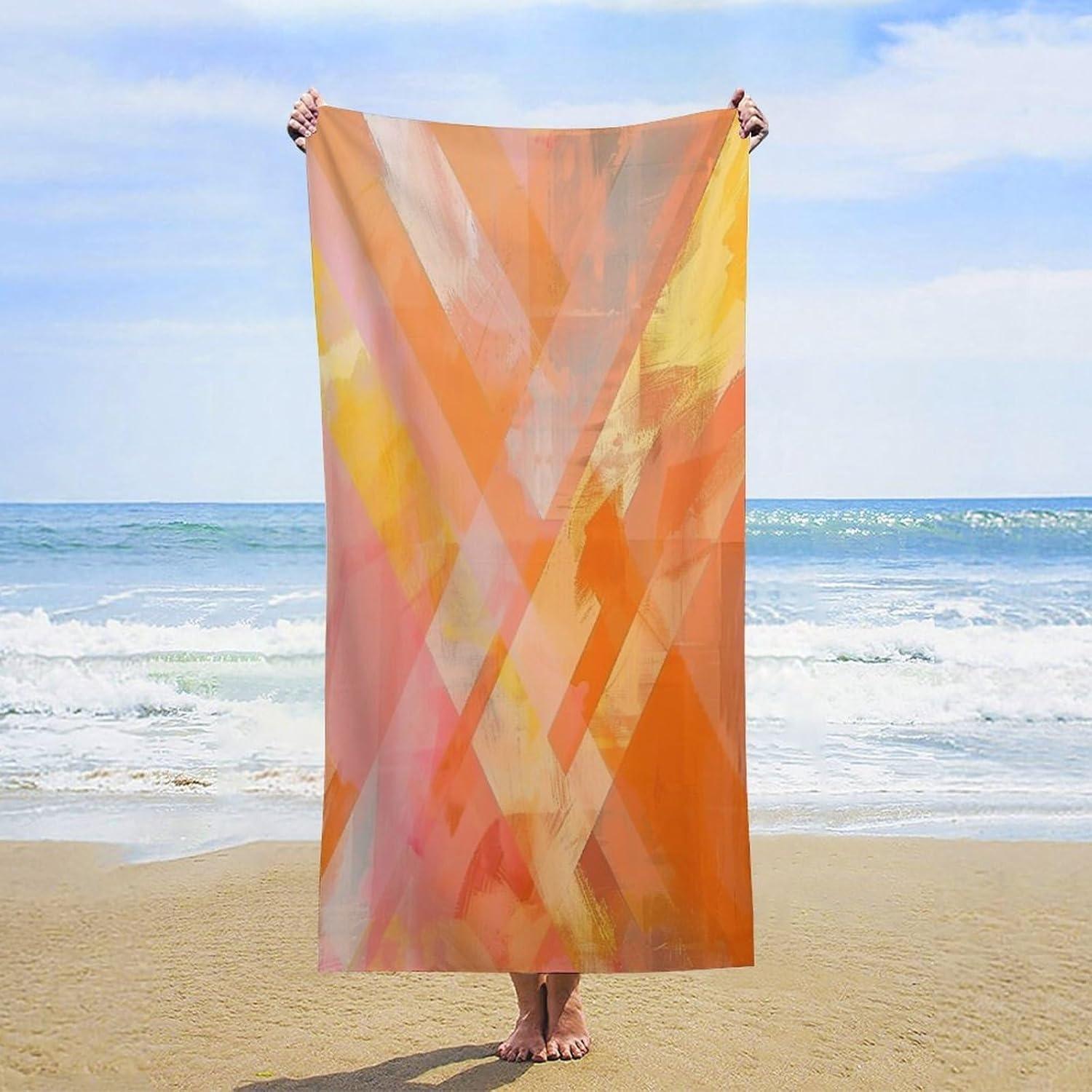 

1PC Beach Towel Stripe pattern for family friends Gifts Towel Quick-Dry Beach Towel For Yoga Tourism Beach GYM Camping Swimming W40*H60(CM)