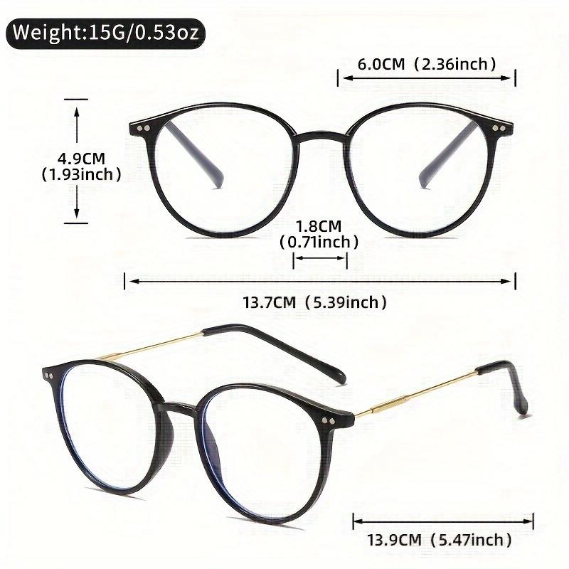3 Pairs of Anti-Blue Light Reading Glasses Retro Oval Style UV Filtering, High-Definition Lenses+1.0~+4.0