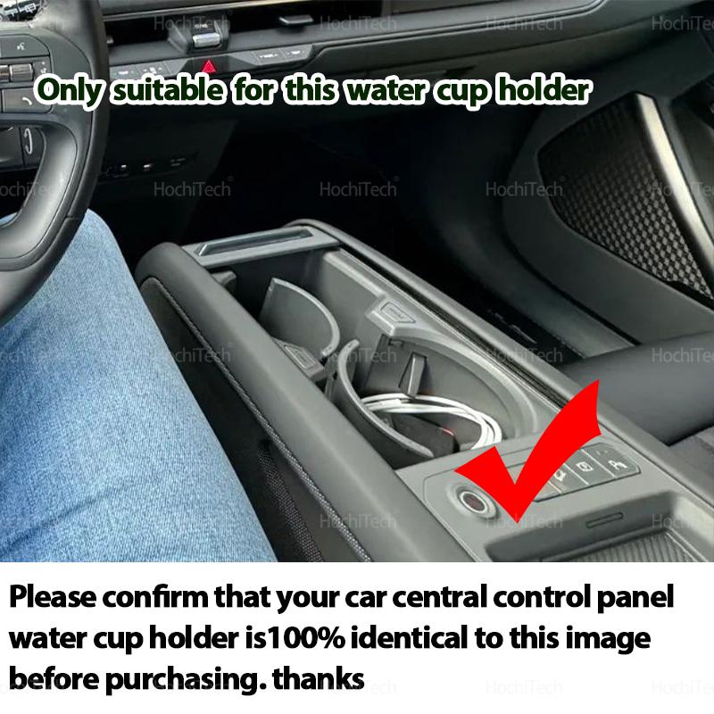 Water Cup Holder Accessories for Kia EV9 2025-2025 Anti Slip Shock-Absorbing Drinks Holder Storage Box Tidying Tray